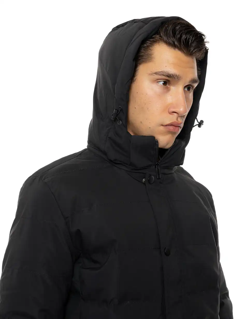 Βiston Ανδρικό κοντό μπουφάν με κουκούλα 54-201-082 BLACK