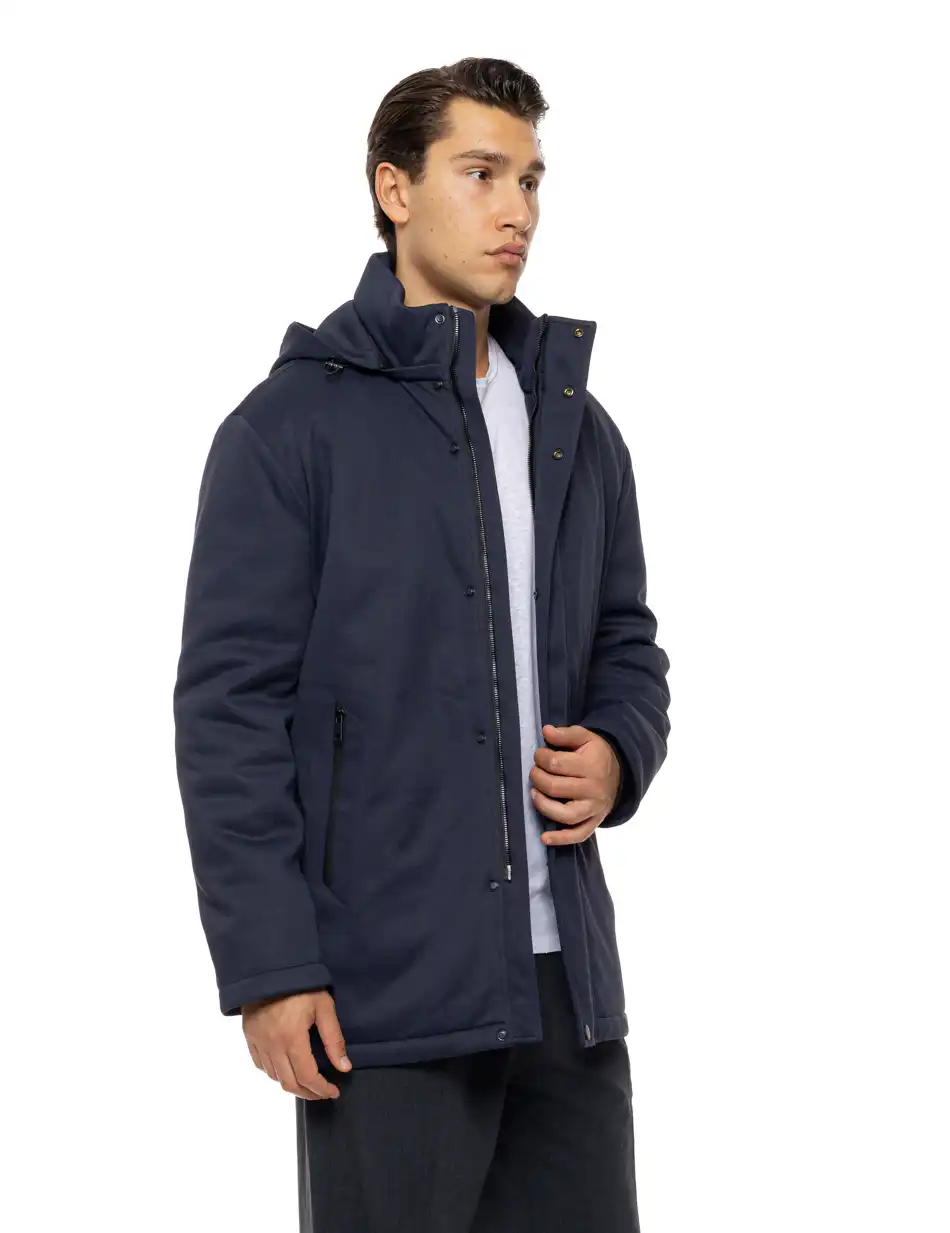 Biston Ανδρικό demi παλτό με κουκούλα 54-201-084 NAVY