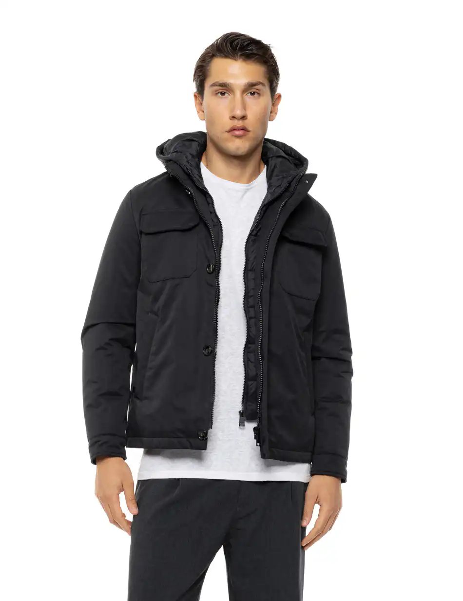 Splendid Ανδρικό κοντό μπουφάν με κουκούλα 54-201-087 BLACK