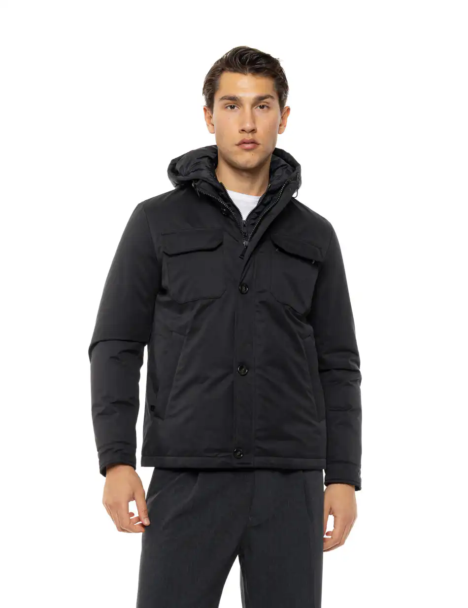 Splendid Ανδρικό κοντό μπουφάν με κουκούλα 54-201-087 BLACK