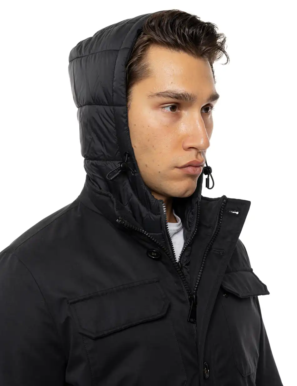 Splendid Ανδρικό κοντό μπουφάν με κουκούλα 54-201-087 BLACK