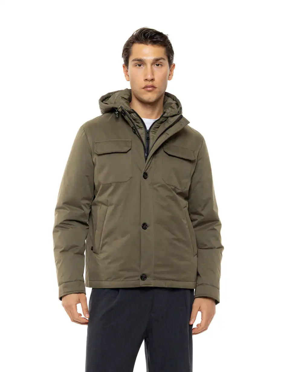 Splendid Ανδρικό κοντό μπουφάν με κουκούλα 54-201-087 KHAKI