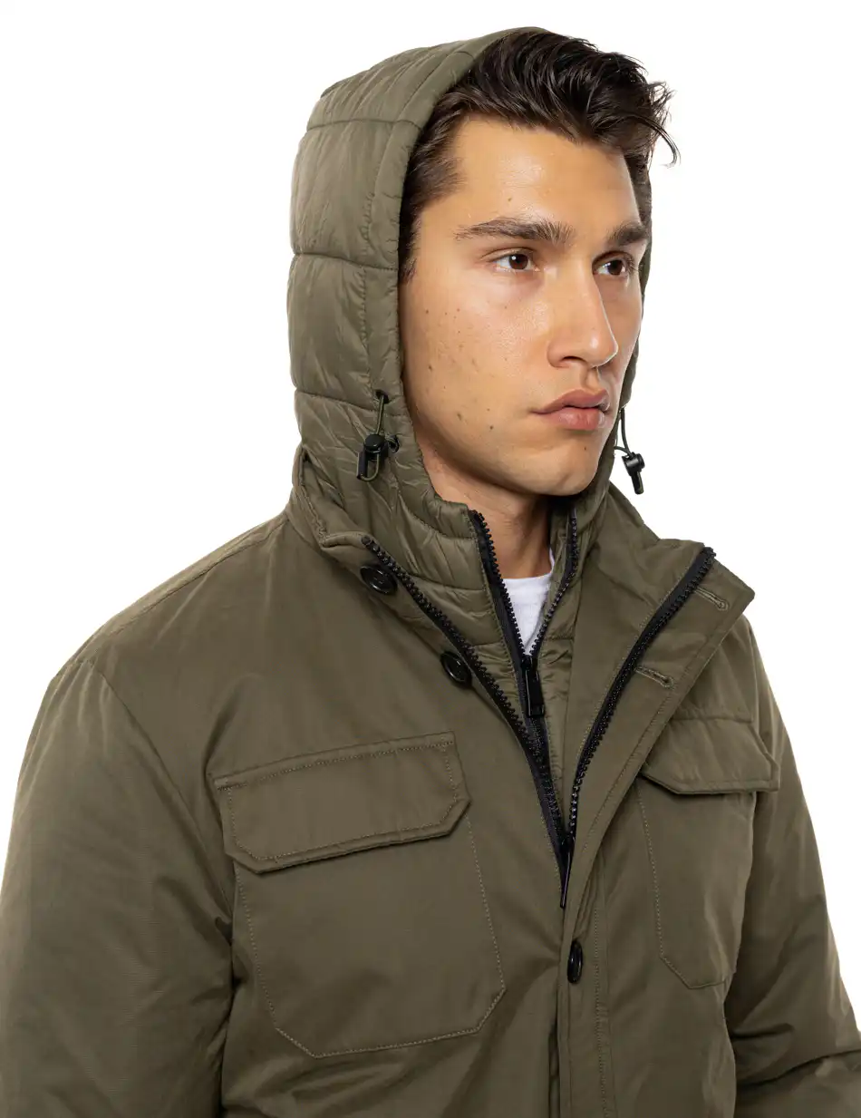 Splendid Ανδρικό κοντό μπουφάν με κουκούλα 54-201-087 KHAKI