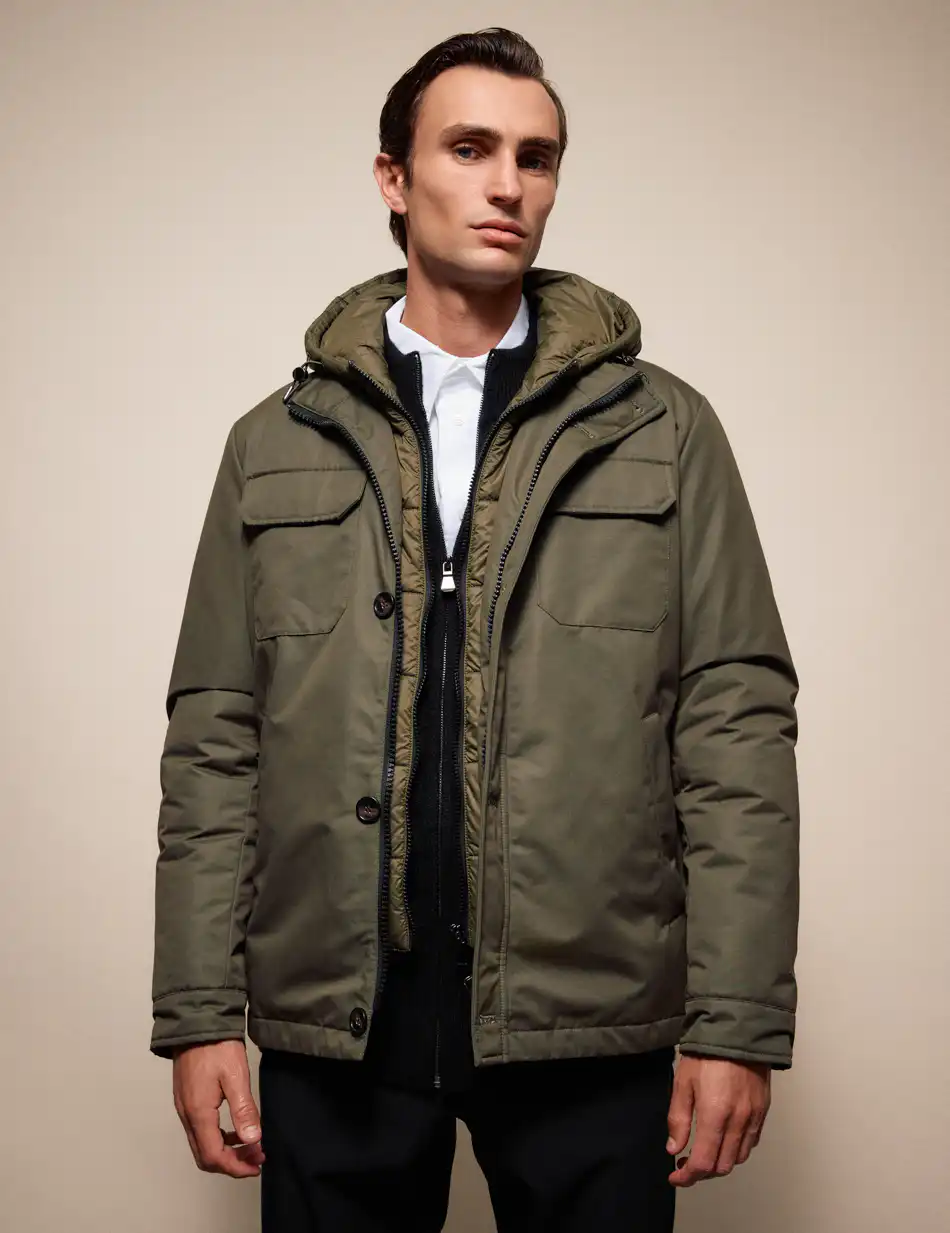 Splendid Ανδρικό κοντό μπουφάν με κουκούλα 54-201-087 KHAKI