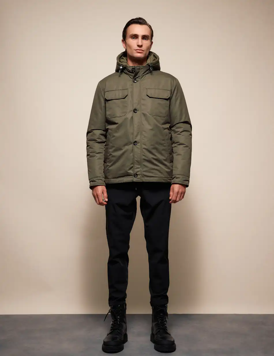 Splendid Ανδρικό κοντό μπουφάν με κουκούλα 54-201-087 KHAKI