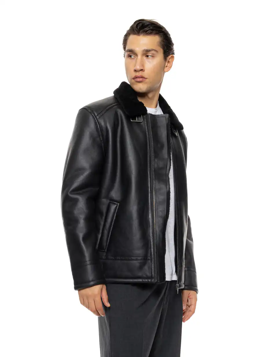 Biston Ανδρικό κοντό μπουφάν με γιακά 54-201-091 BLACK