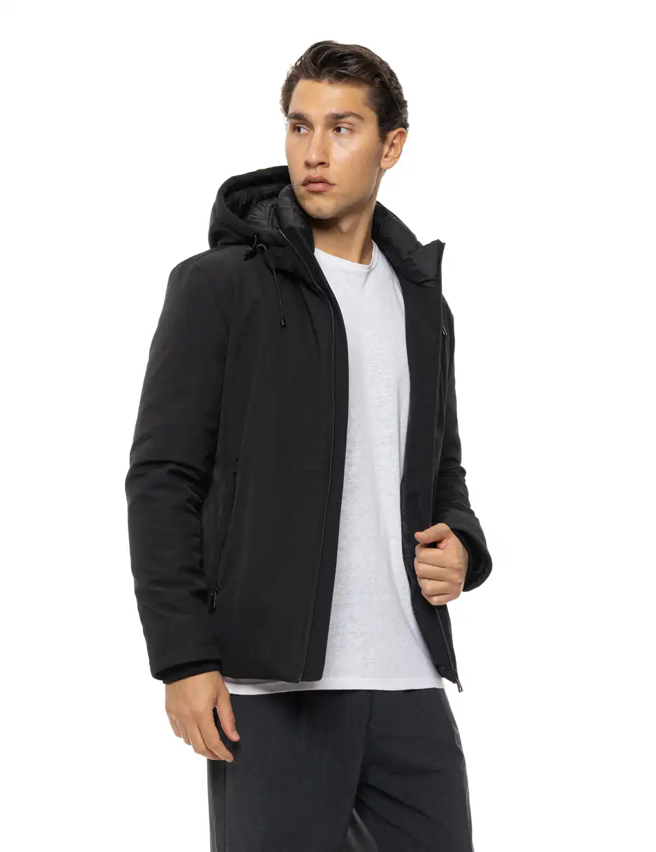 Splendid Ανδρικό κοντό μπουφάν με κουκούλα 54-201-095 BLACK