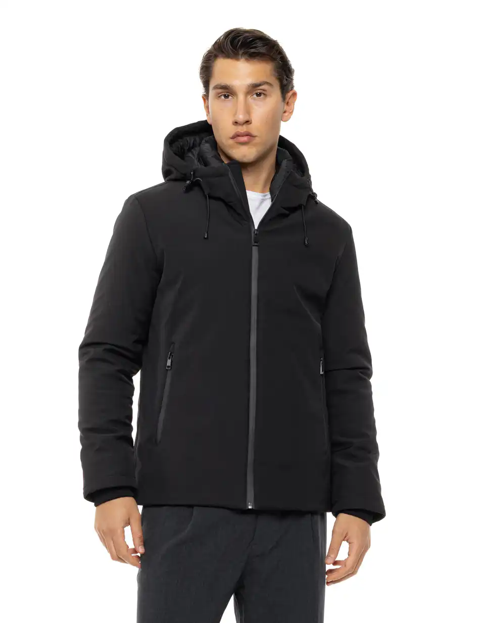 Splendid Ανδρικό κοντό μπουφάν με κουκούλα 54-201-095 BLACK