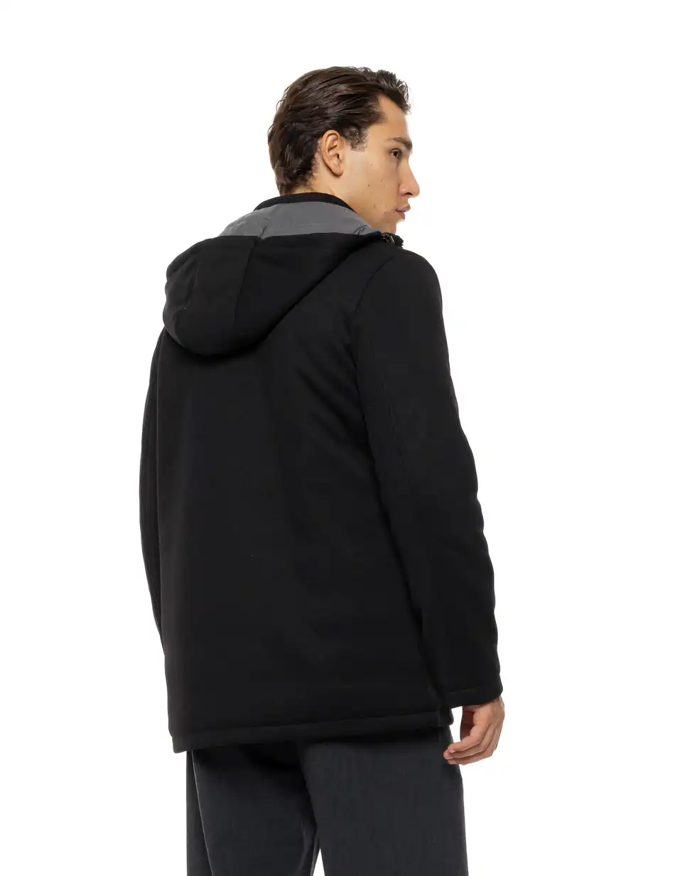 Biston Ανδρικό demi πανωφόρι με κουκούλα 54-201-099 BLACK