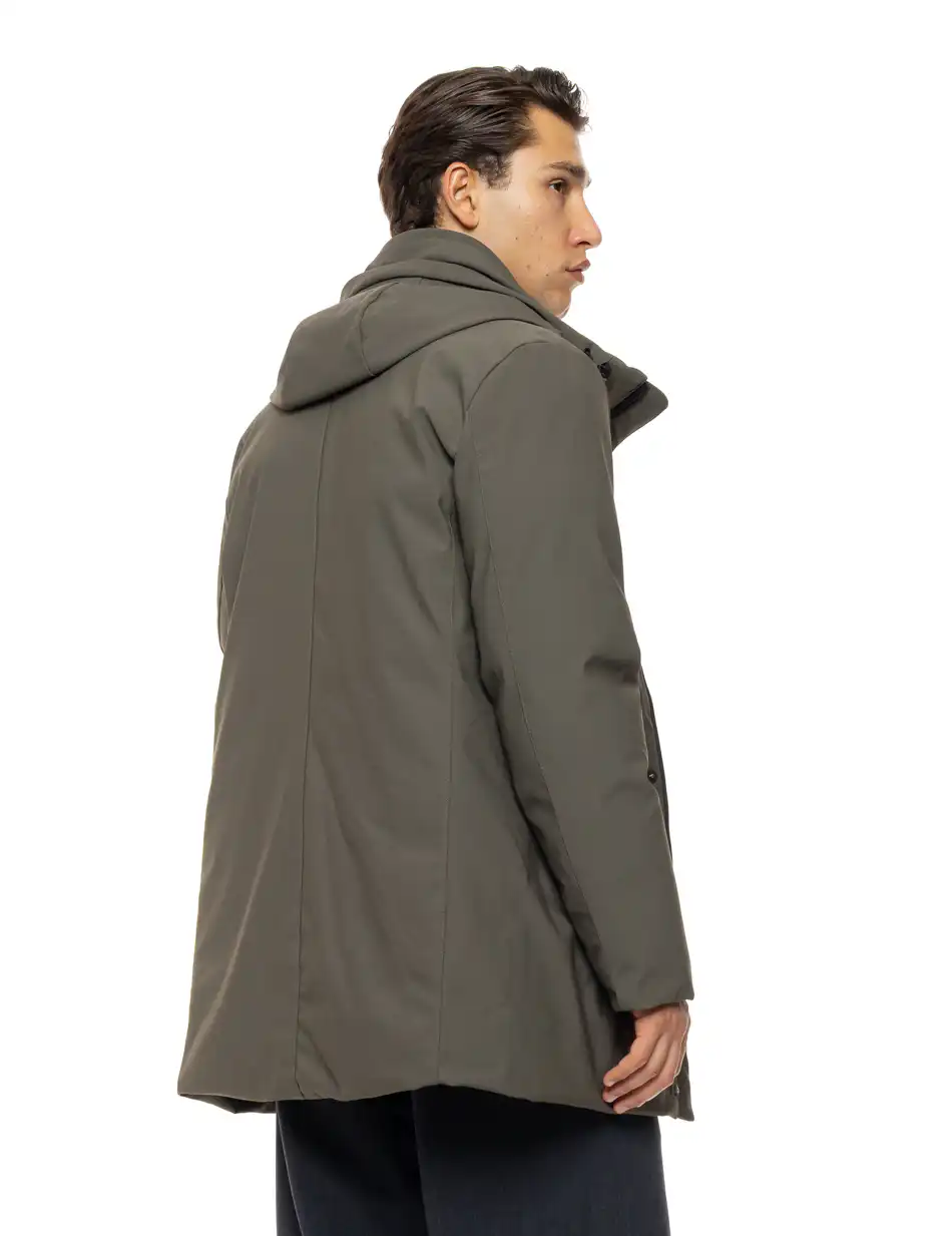 Biston Ανδρικό demi μπουφάν με ενσωματωμένη κουκούλα 54-201-101 KHAKI