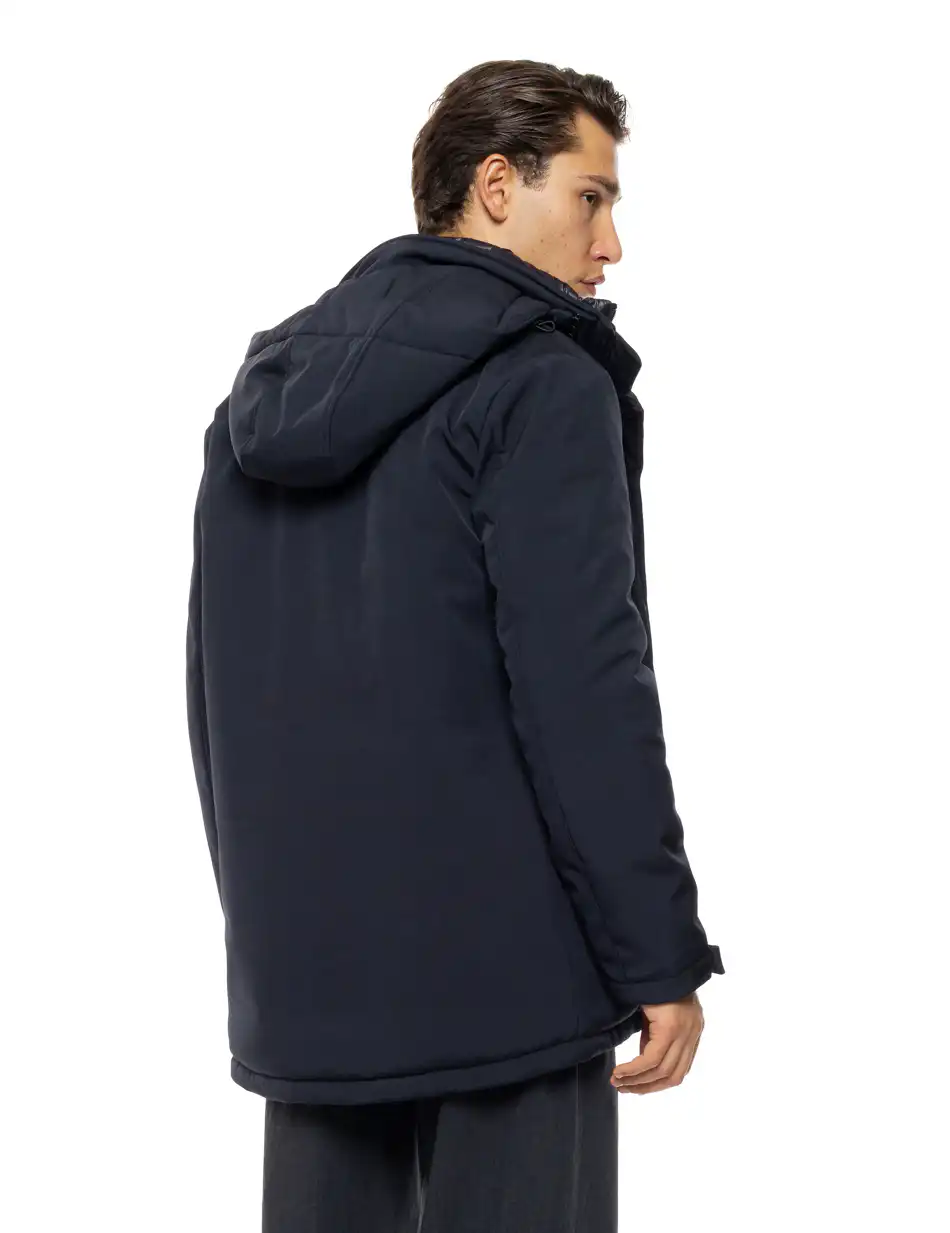 Biston Ανδρικό κοντό μπουφάν με αποσπώμενη κουκούλα 54-201-102 NAVY