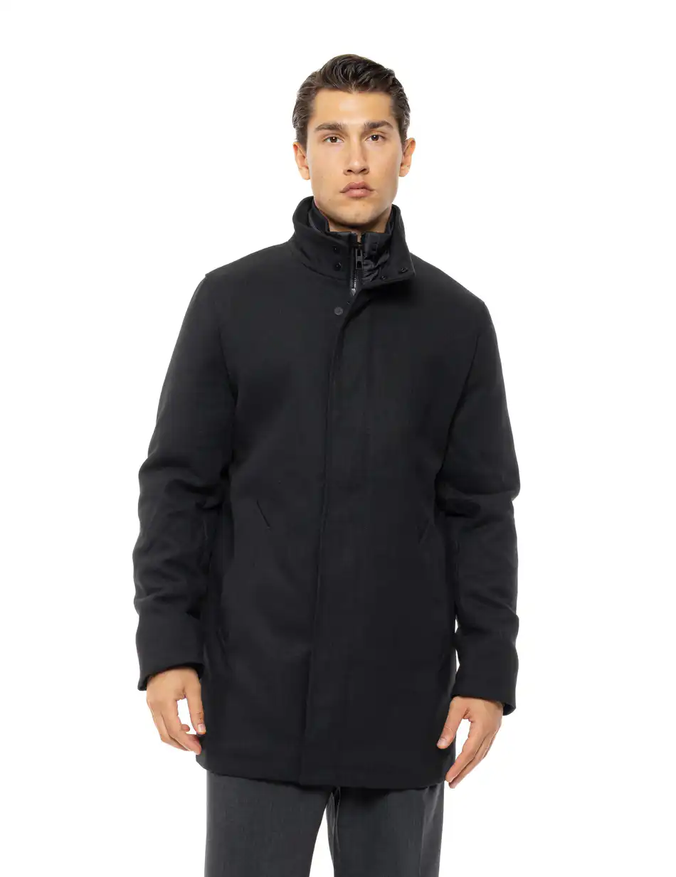 Biston Ανδρικό demi πανοφώρι με κολάρο 54-201-104 BLACK