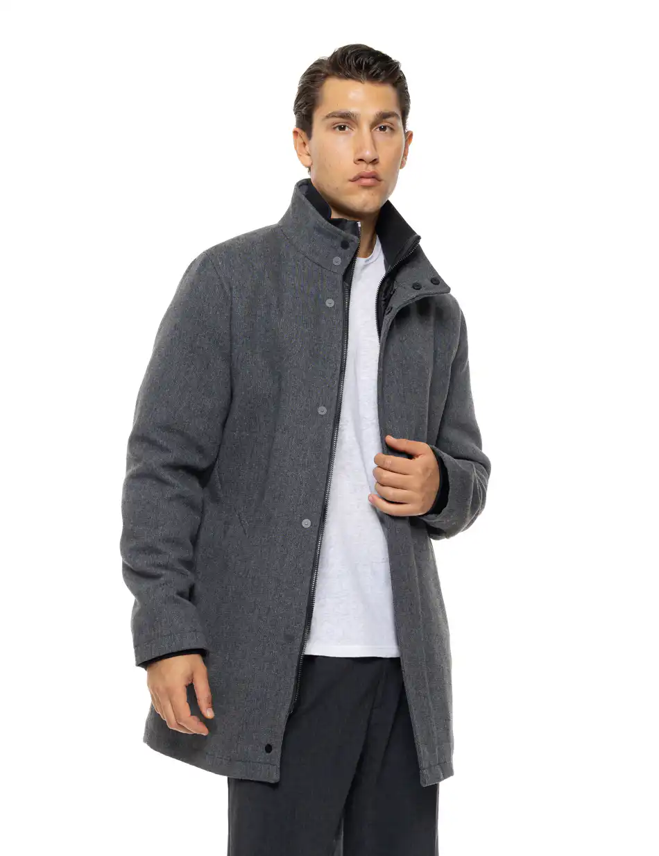 Biston Ανδρικό demi πανοφώρι με κολάρο 54-201-104 DK GREY