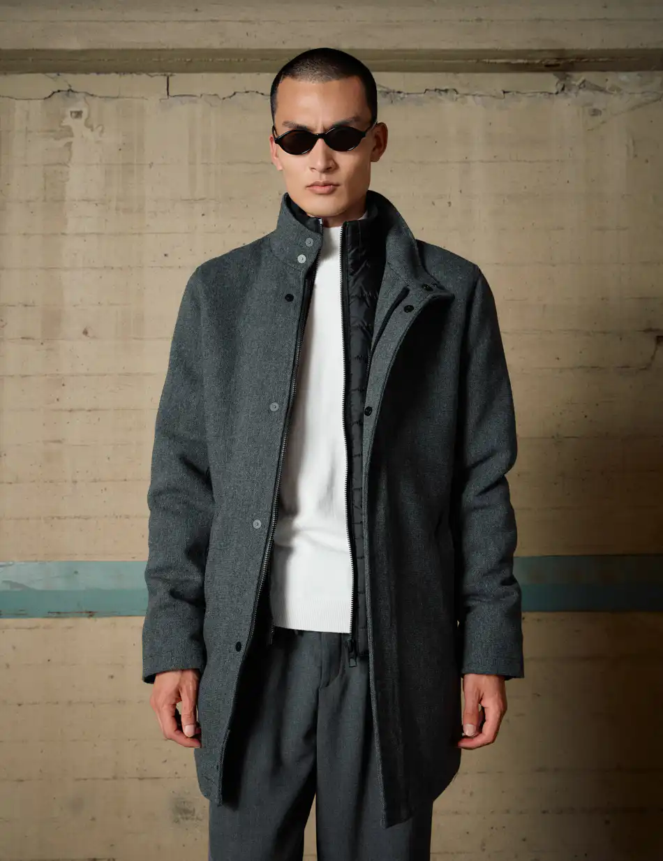 Biston Ανδρικό demi πανοφώρι με κολάρο 54-201-104 DK GREY