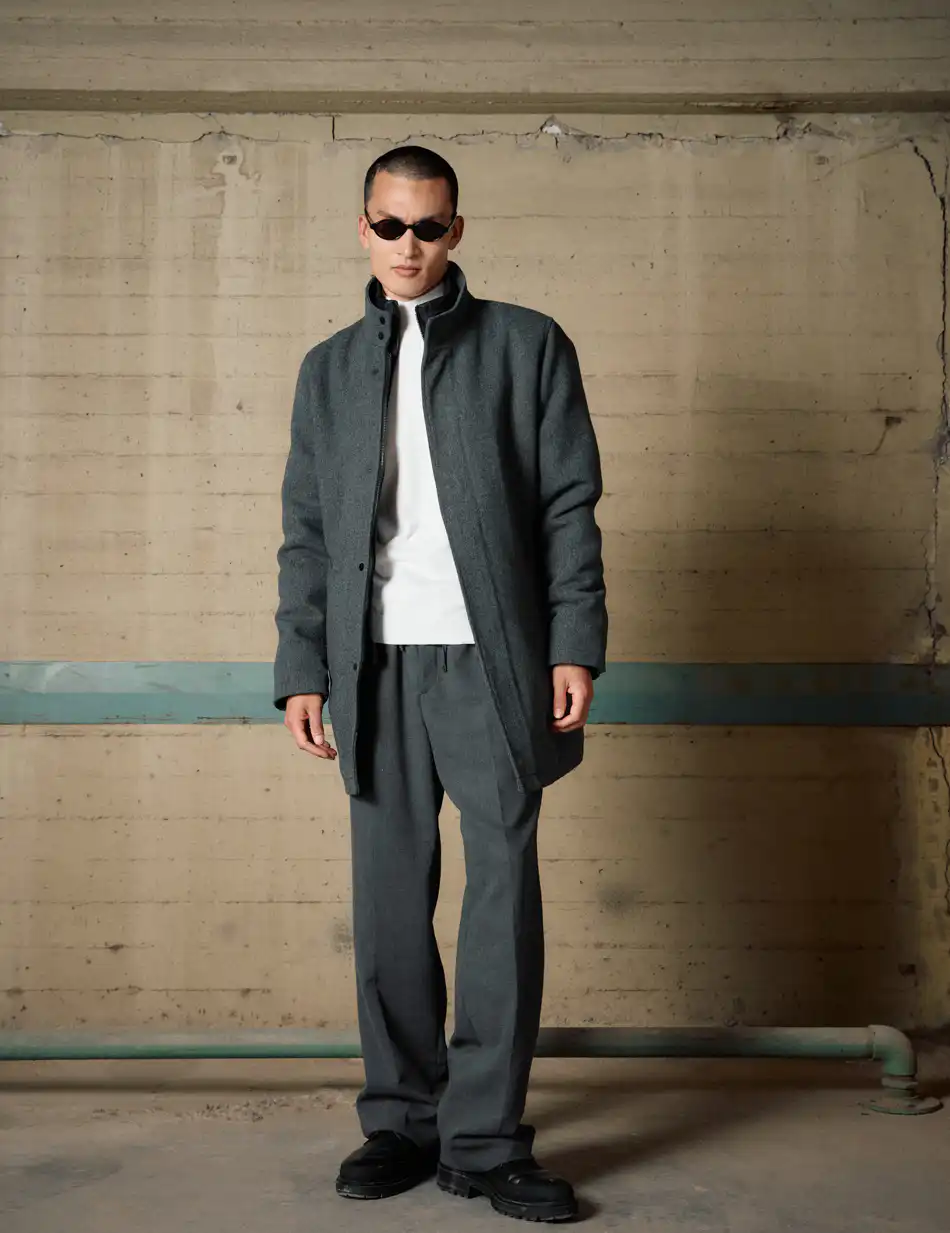 Biston Ανδρικό demi πανοφώρι με κολάρο 54-201-104 DK GREY