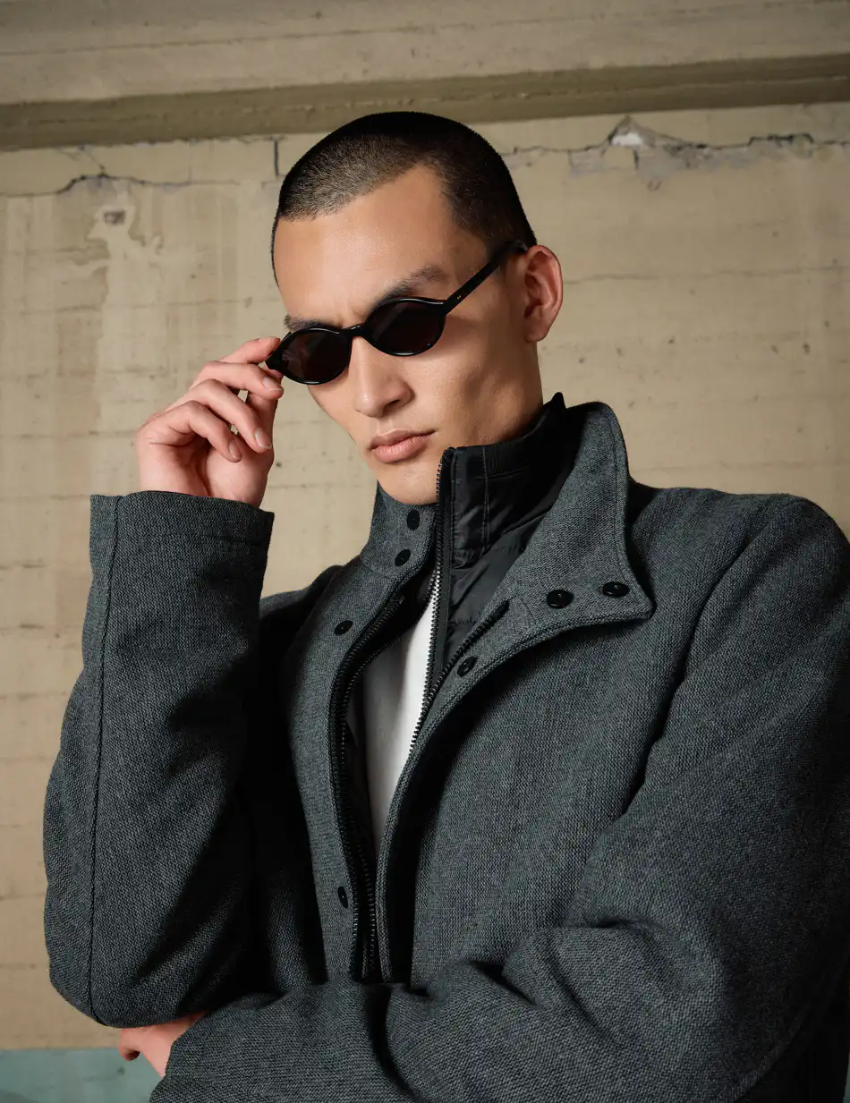 Biston Ανδρικό demi πανοφώρι με κολάρο 54-201-104 DK GREY