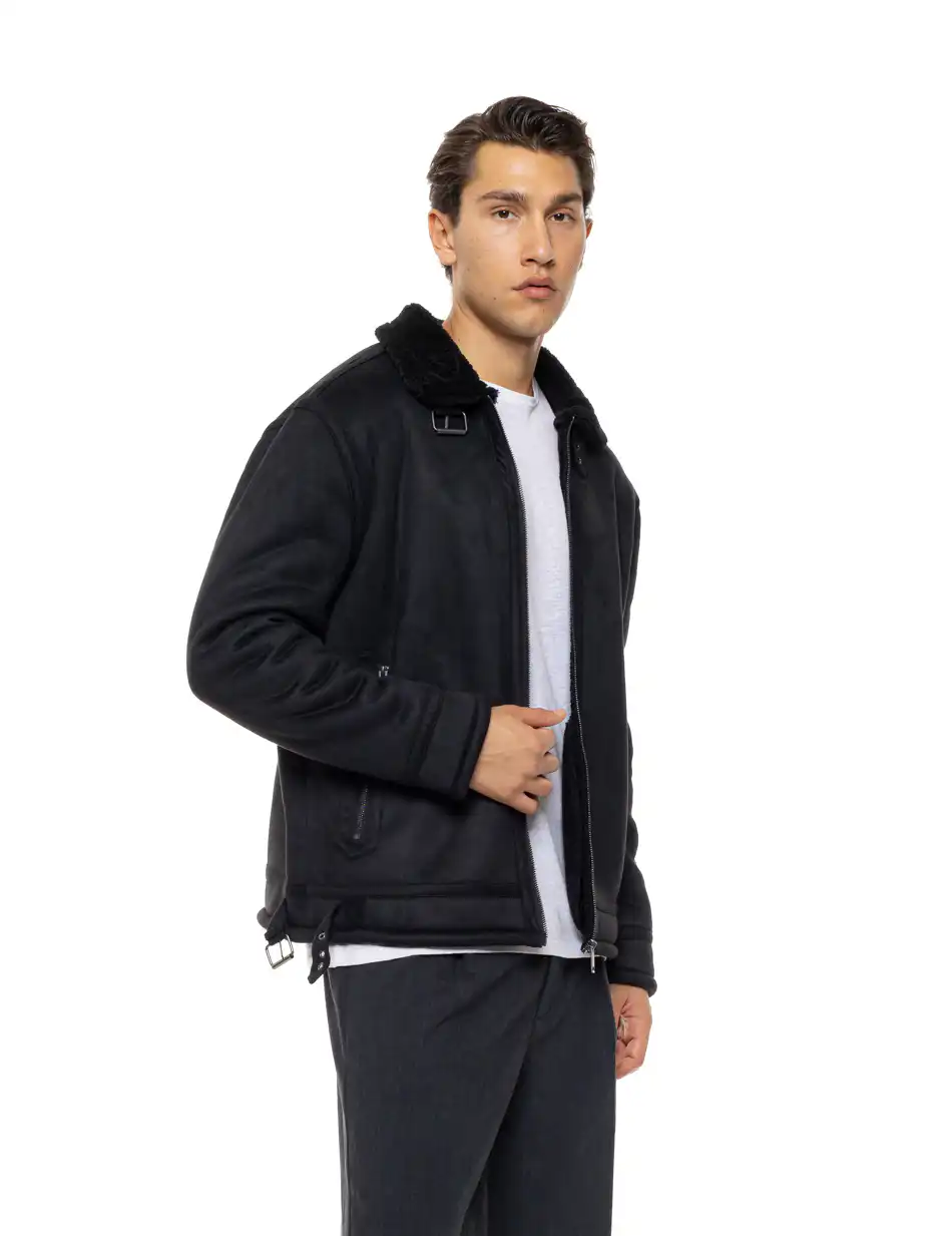 Splendid Ανδρικό mouton πανωφόρι 54-201-105 BLACK