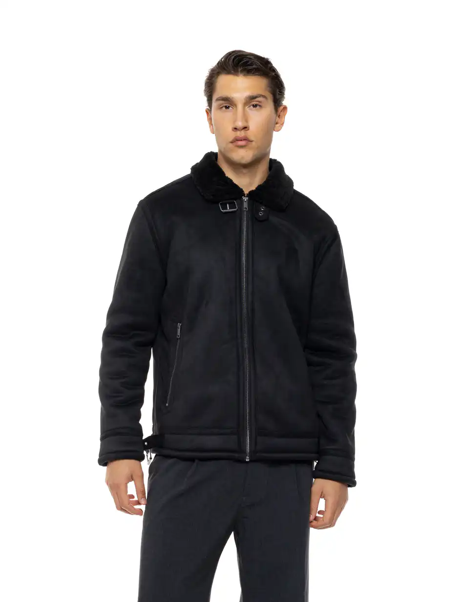 Splendid Ανδρικό mouton πανωφόρι 54-201-105 BLACK