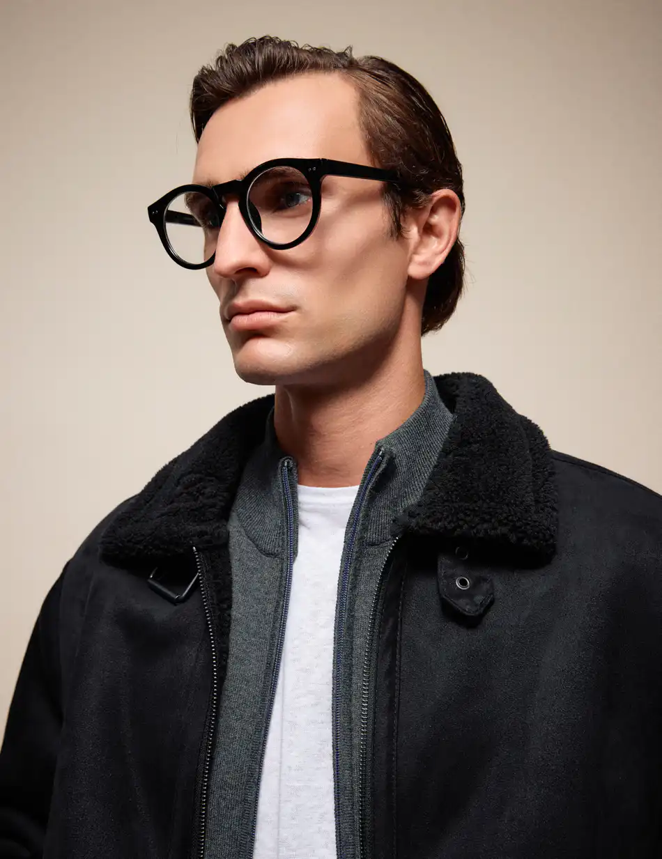 Splendid Ανδρικό mouton πανωφόρι 54-201-105 BLACK