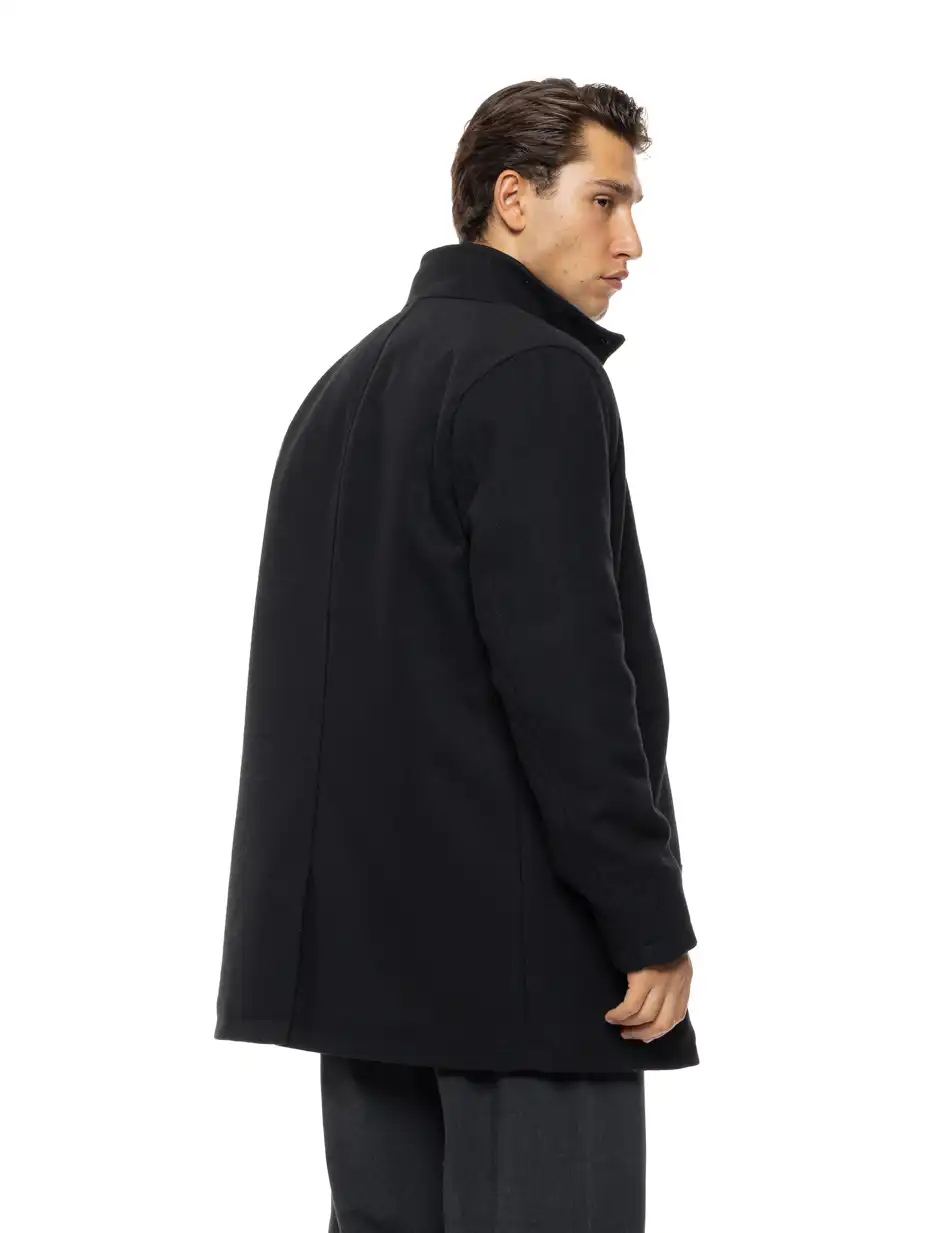 Splendid Ανδρικό demi παλτό με γιακά 54-201-106 BLACK