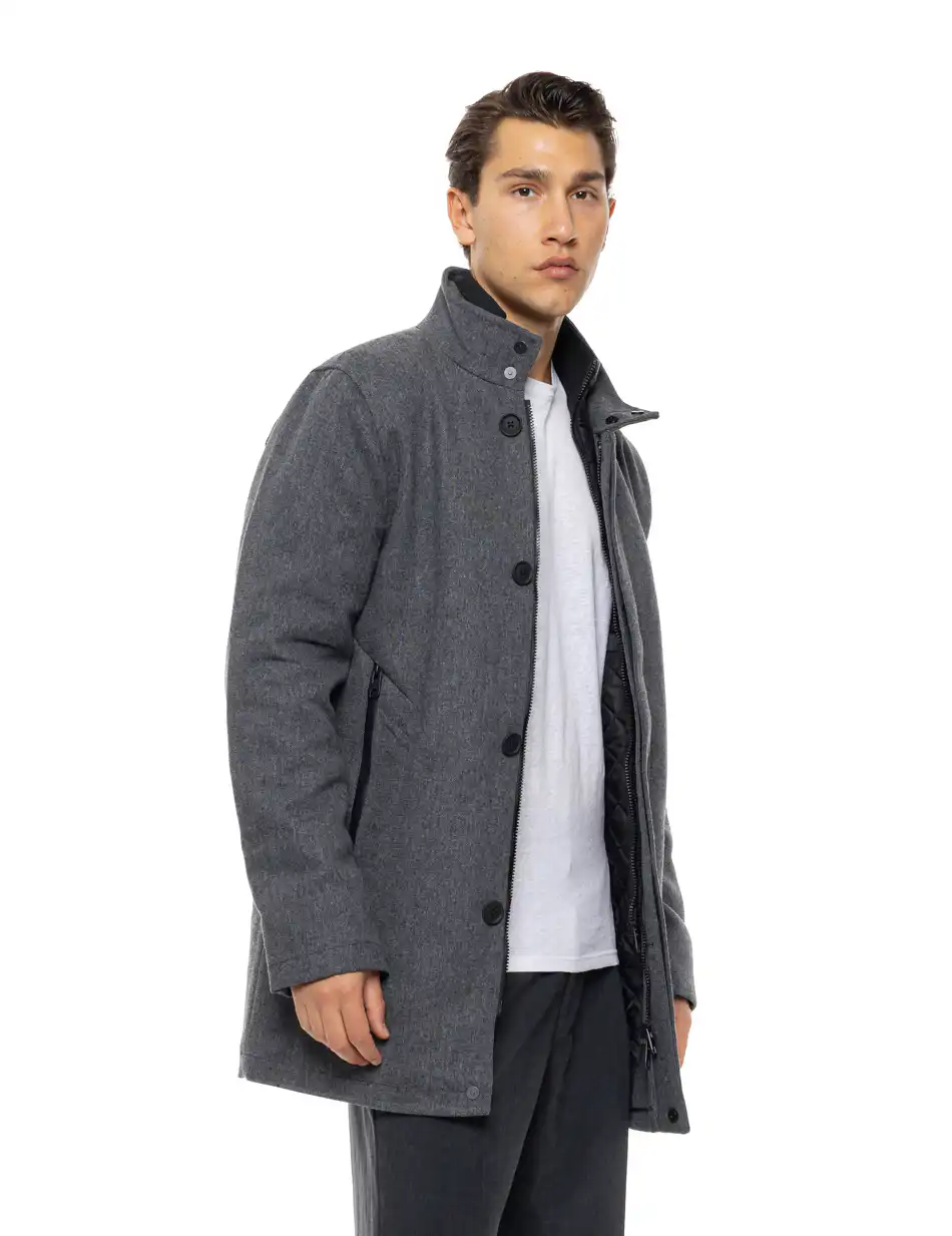 Splendid Ανδρικό demi παλτό με γιακά 54-201-106 DK GREY