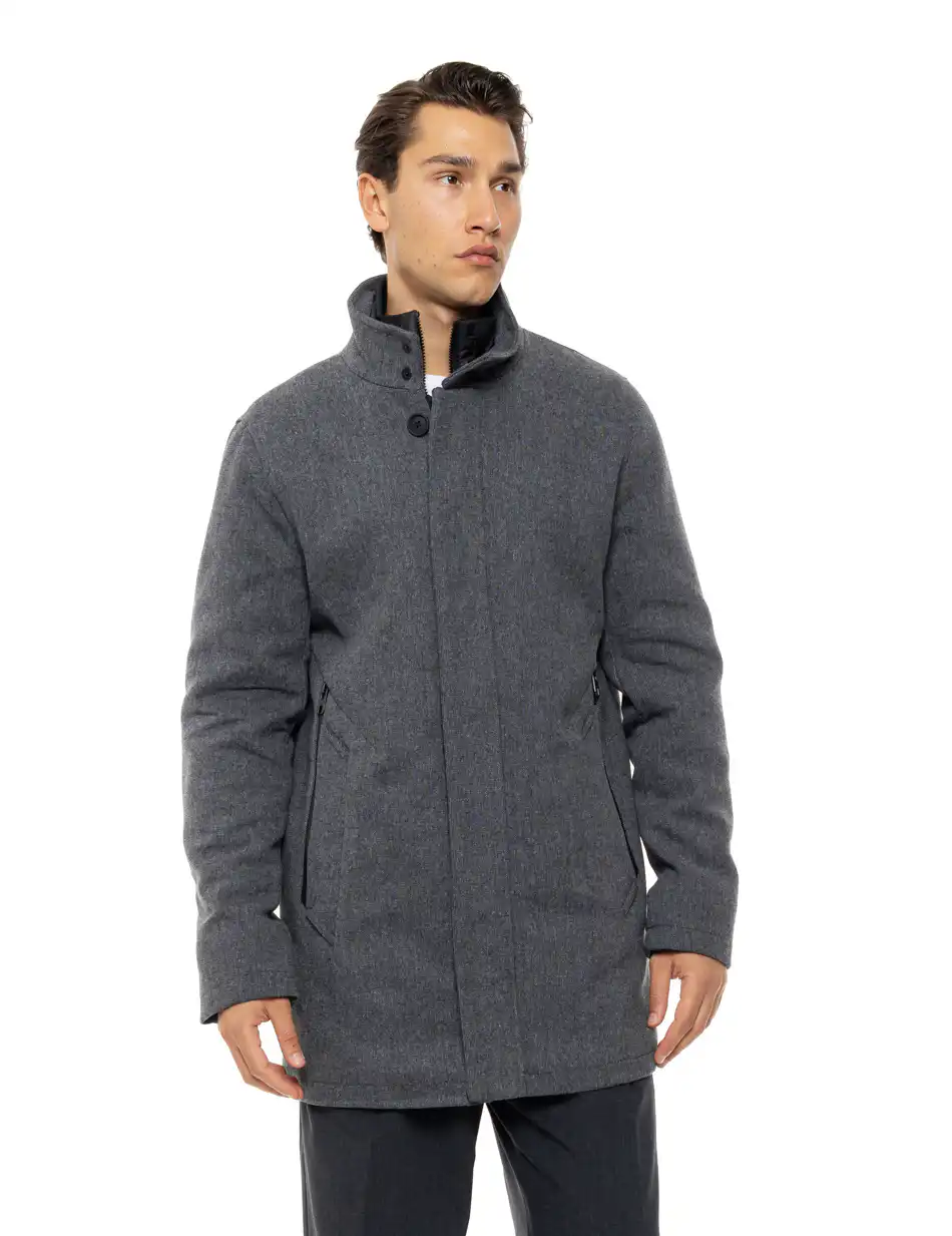 Splendid Ανδρικό demi παλτό με γιακά 54-201-106 DK GREY