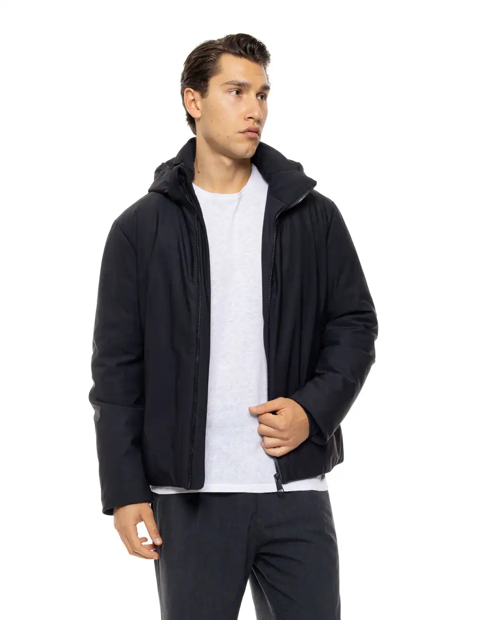 Biston Ανδρικό κοντό μπουφάν με κουκούλα 54-201-108 BLACK