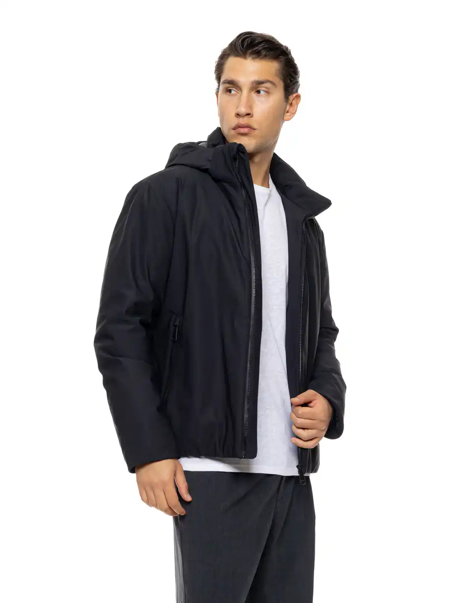 Biston Ανδρικό κοντό μπουφάν με κουκούλα 54-201-108 BLACK