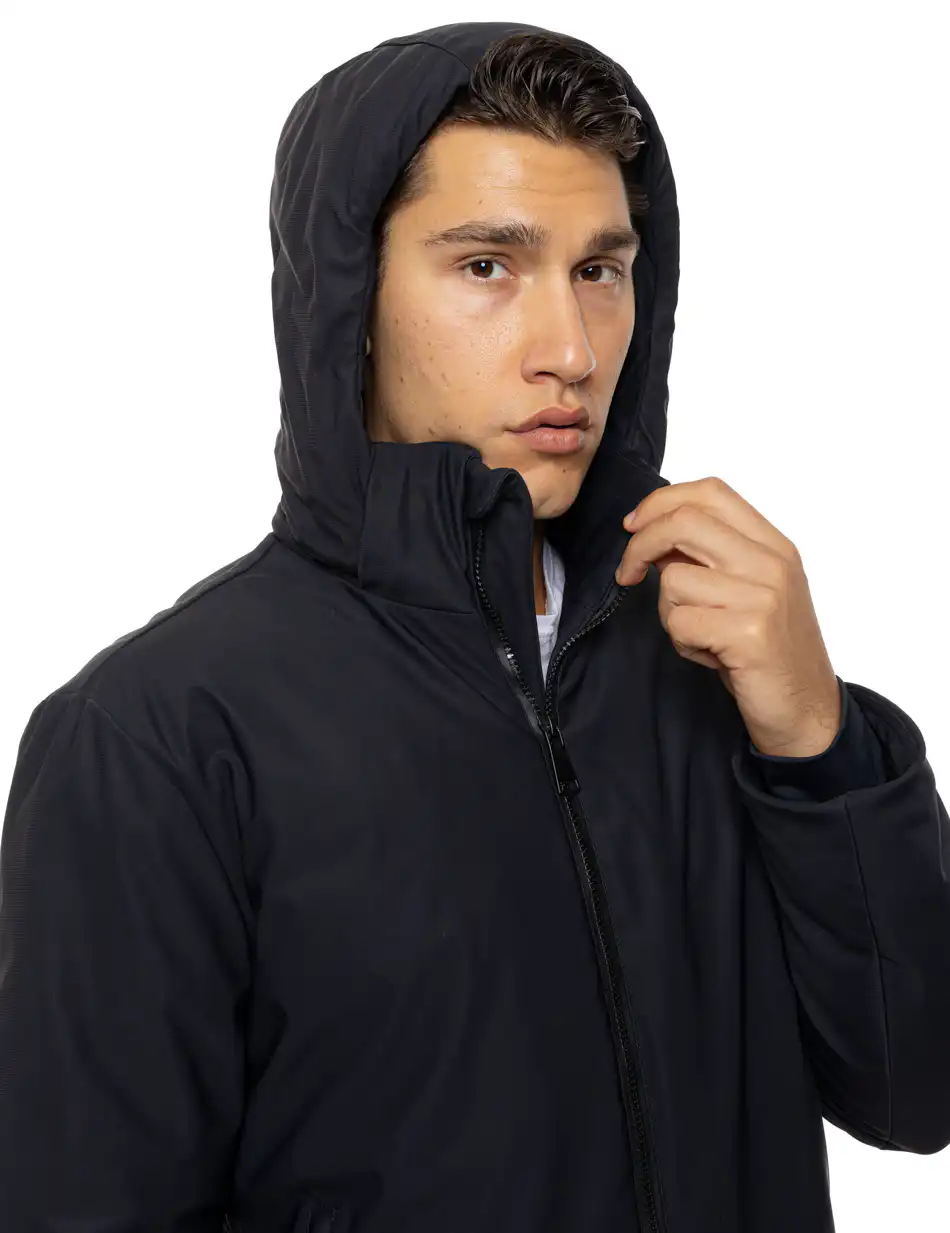 Biston Ανδρικό κοντό μπουφάν με κουκούλα 54-201-108 BLACK