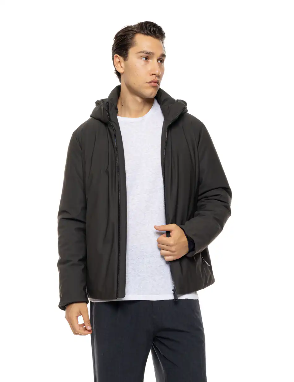 Biston Ανδρικό κοντό μπουφάν με κουκούλα 54-201-108 DK GREEN