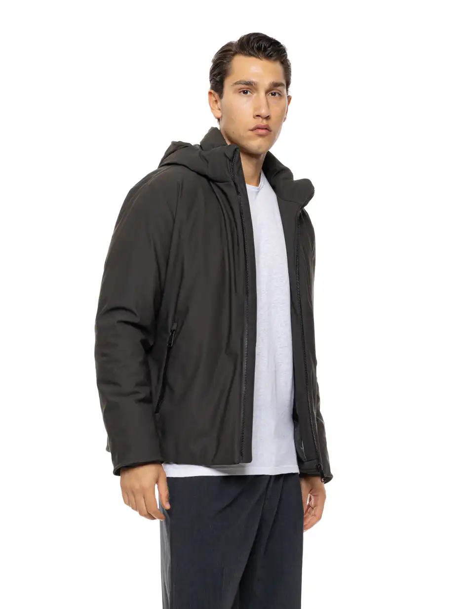 Biston Ανδρικό κοντό μπουφάν με κουκούλα 54-201-108 DK GREEN