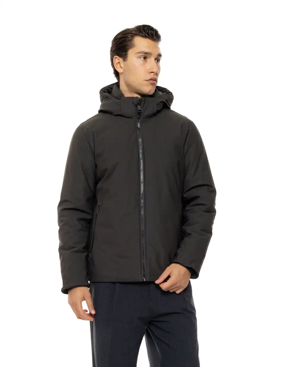 Biston Ανδρικό κοντό μπουφάν με κουκούλα 54-201-108 DK GREEN