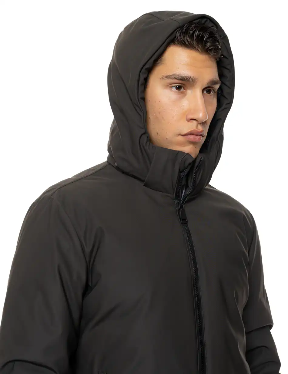 Biston Ανδρικό κοντό μπουφάν με κουκούλα 54-201-108 DK GREEN