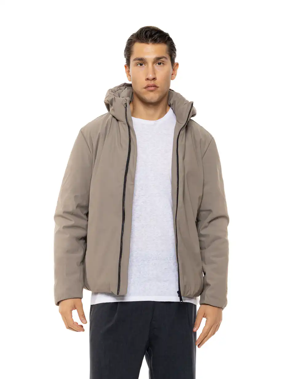 Biston Ανδρικό κοντό μπουφάν με κουκούλα 54-201-108 DK BEIGE
