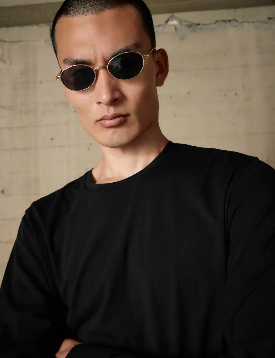 Smart Ανδρική μακρυμάνικη basic μπλούζα 54-206-002 BLACK