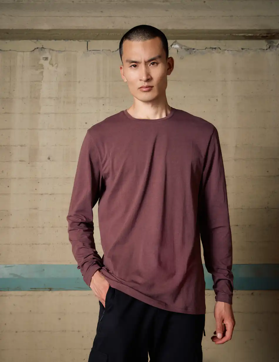 Smart Ανδρική μακρυμάνικη basic μπλούζα 54-206-002 BORDEAUX