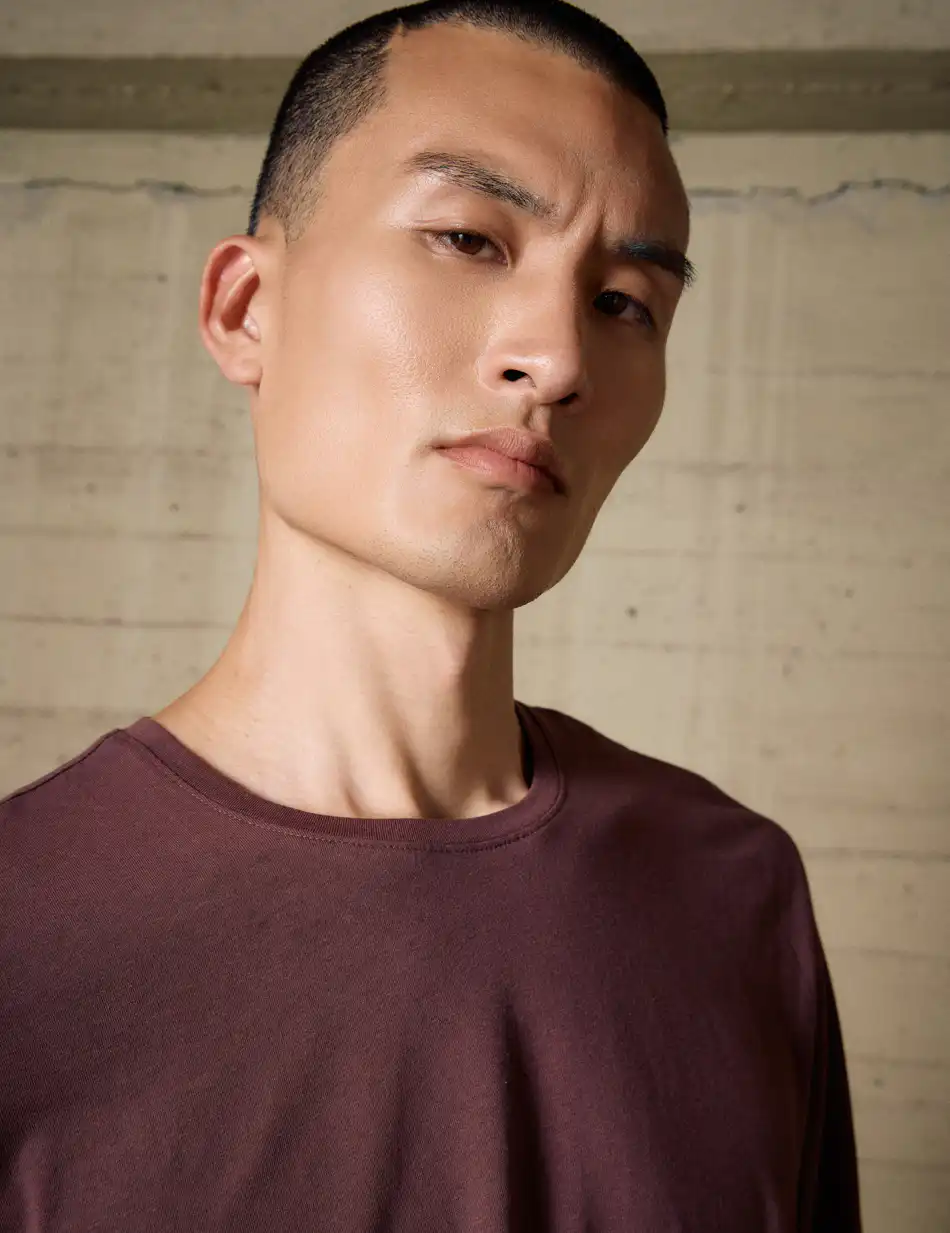 Smart Ανδρική μακρυμάνικη basic μπλούζα 54-206-002 BORDEAUX