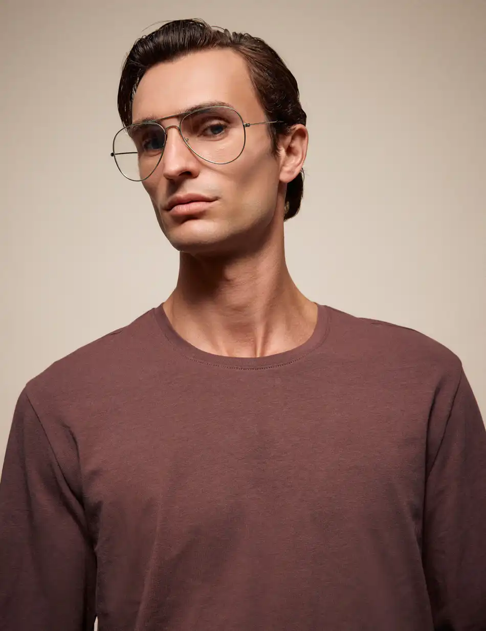 Smart Ανδρική μακρυμάνικη basic μπλούζα 54-206-002 BORDEAUX