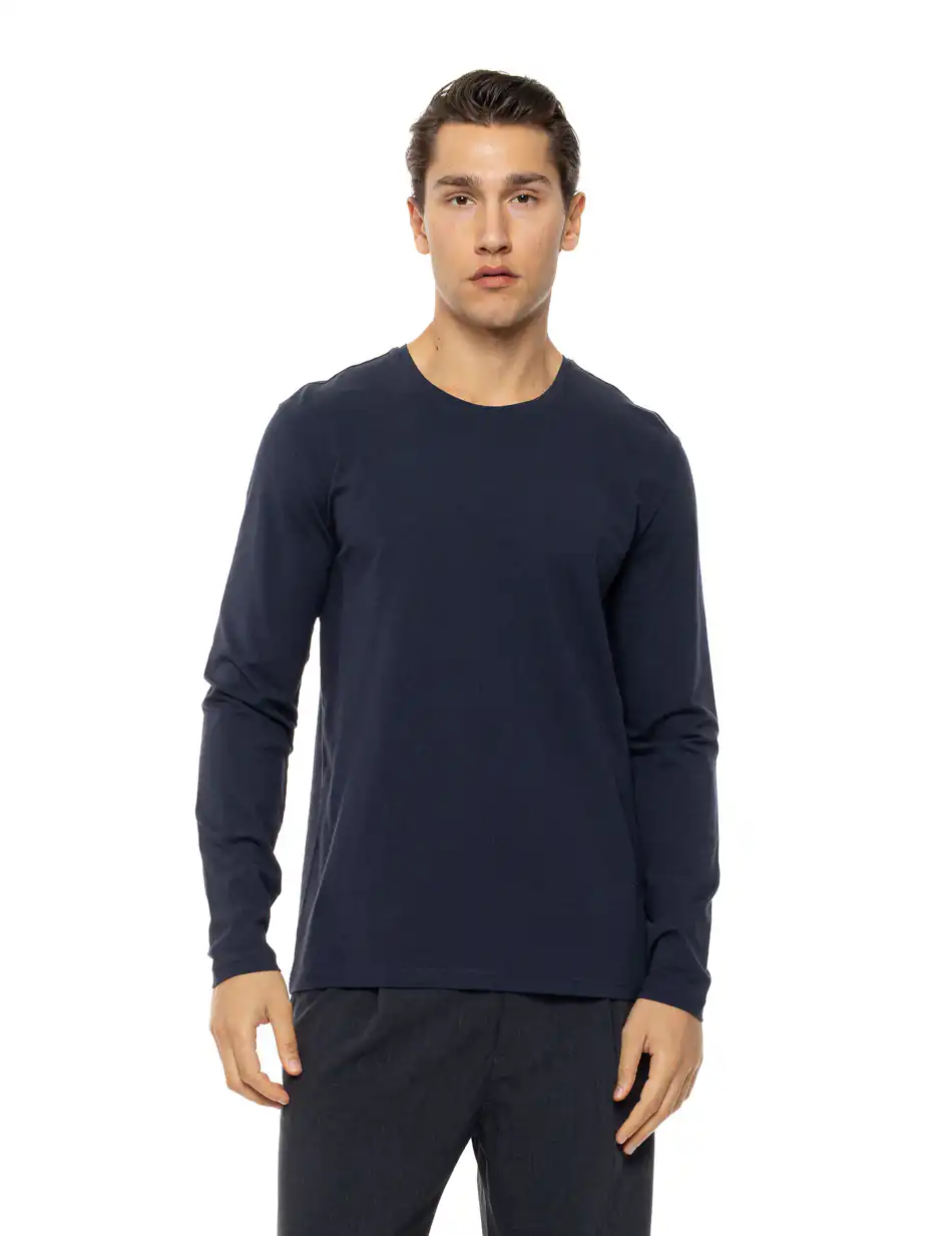 Smart Ανδρική μακρυμάνικη basic μπλούζα 54-206-002 NAVY