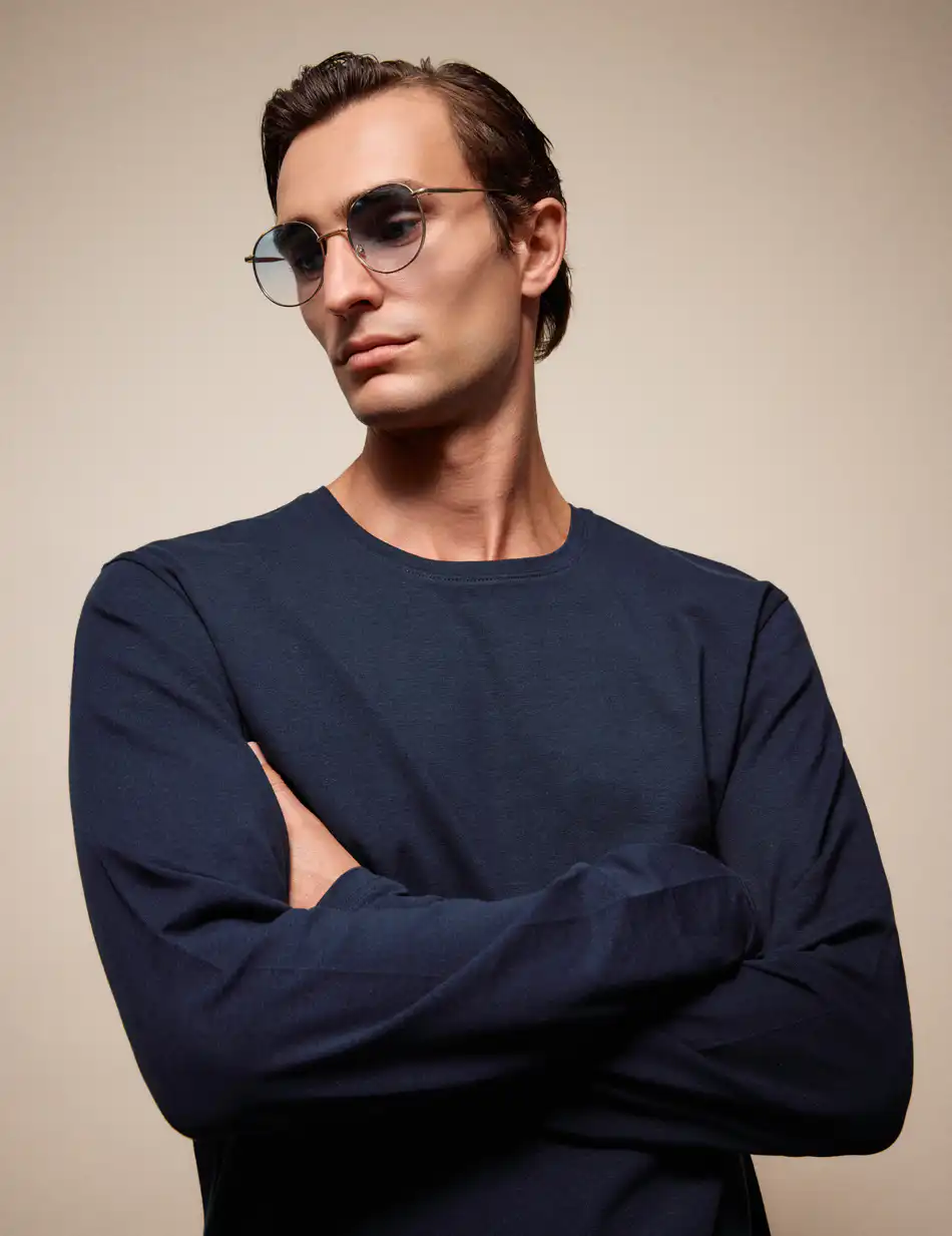 Smart Ανδρική μακρυμάνικη basic μπλούζα 54-206-002 NAVY