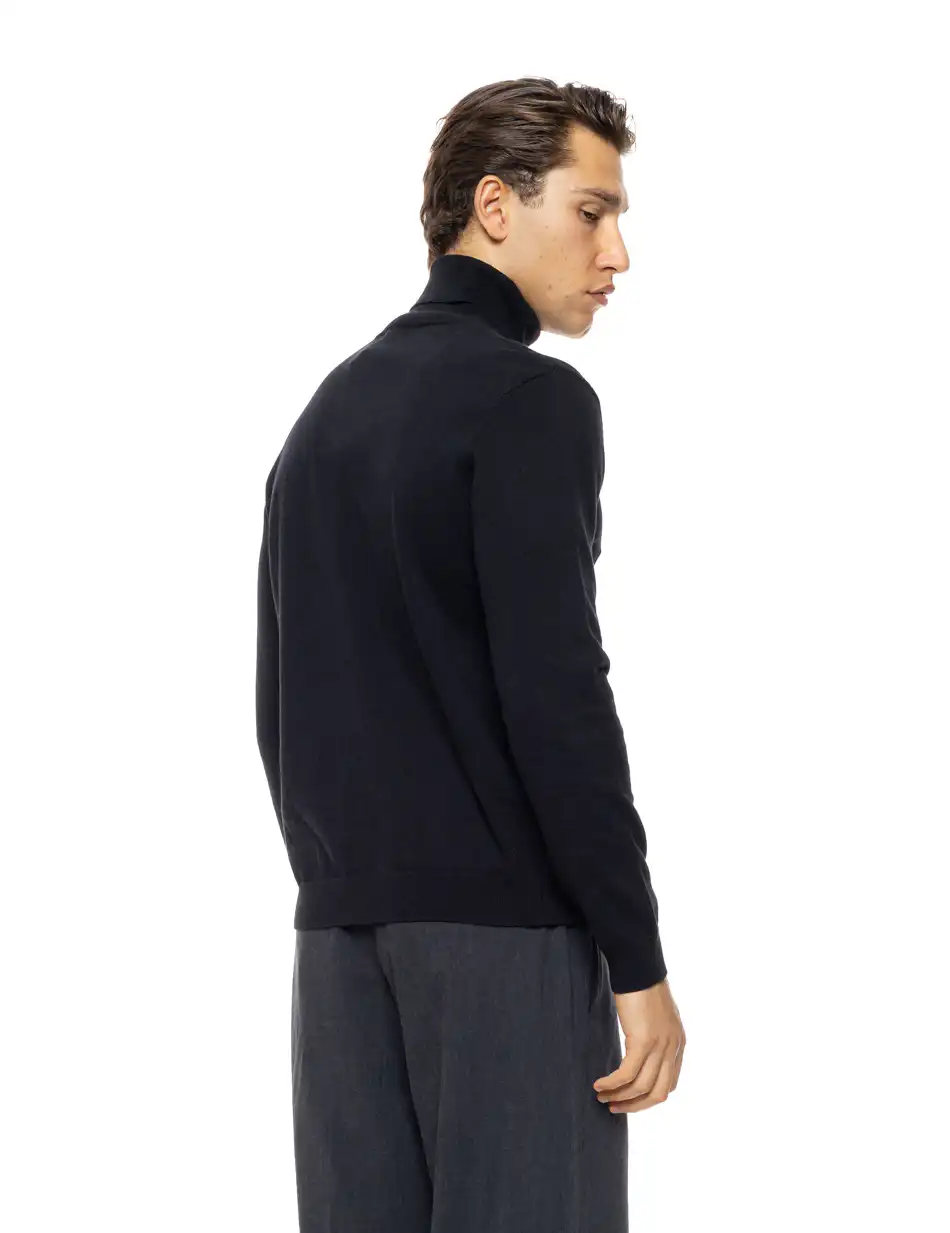 Biston Ανδρική πλεκτή μπλούζα ζιβάγκο 54-206-013 BLACK