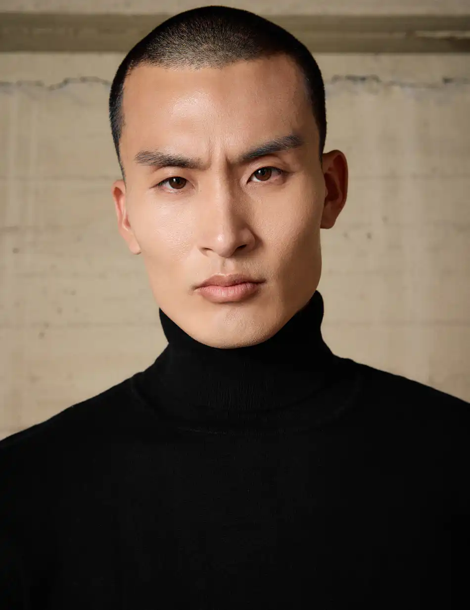 Biston Ανδρική πλεκτή μπλούζα ζιβάγκο 54-206-013 BLACK