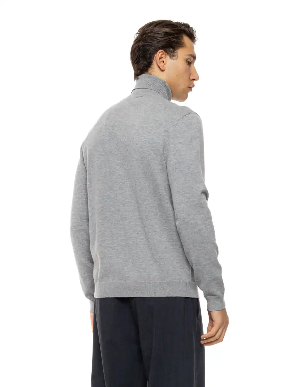 Biston Ανδρική πλεκτή μπλούζα ζιβάγκο 54-206-013 GREY