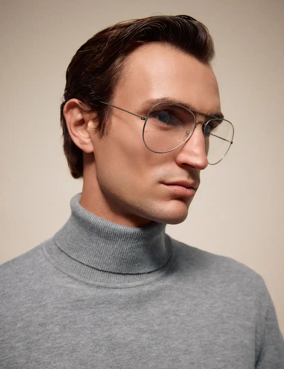 Biston Ανδρική πλεκτή μπλούζα ζιβάγκο 54-206-013 GREY