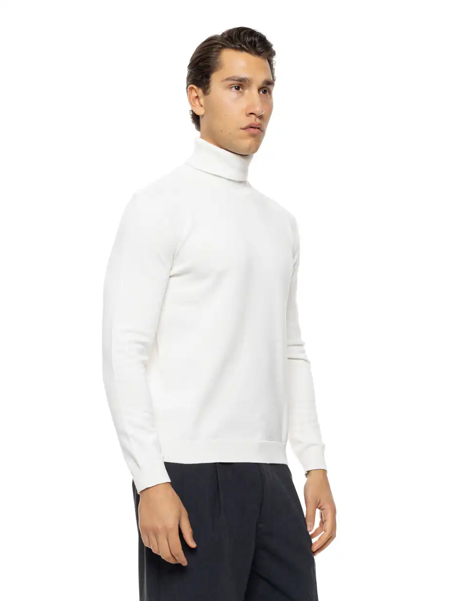 Biston Ανδρική πλεκτή μπλούζα ζιβάγκο 54-206-013 WHITE