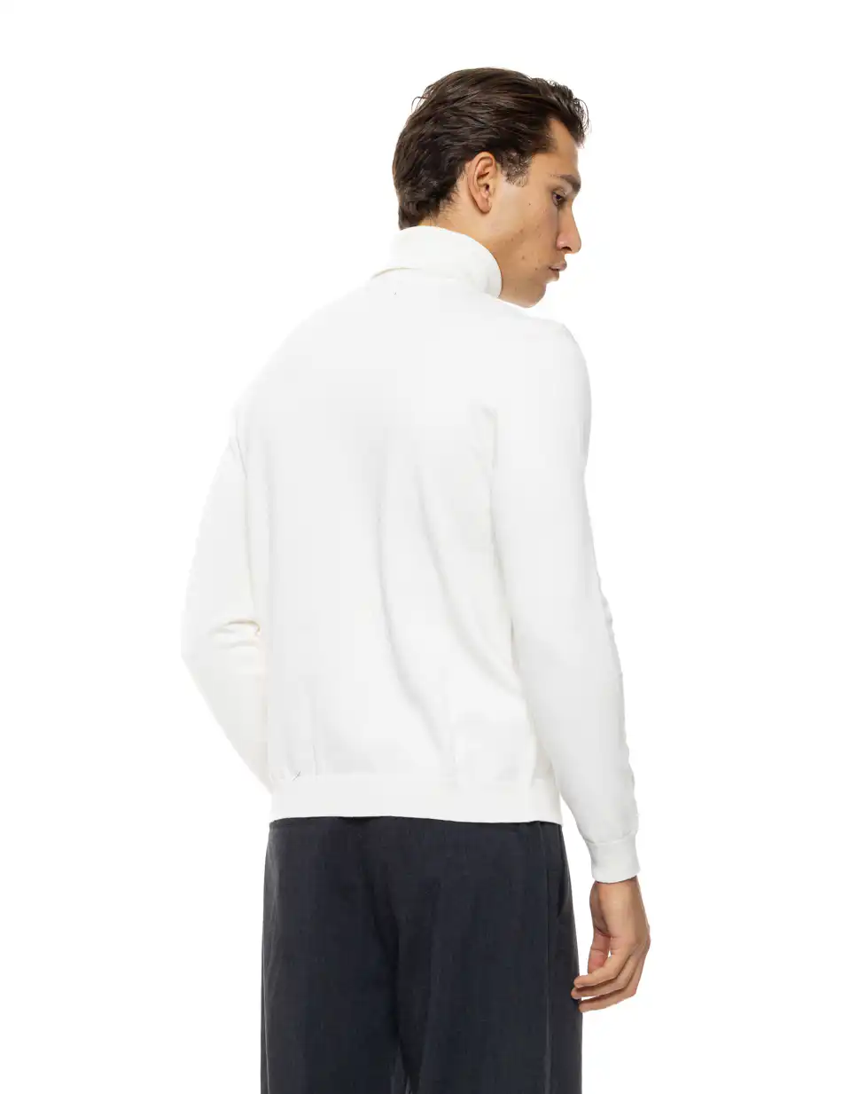 Biston Ανδρική πλεκτή μπλούζα ζιβάγκο 54-206-013 WHITE