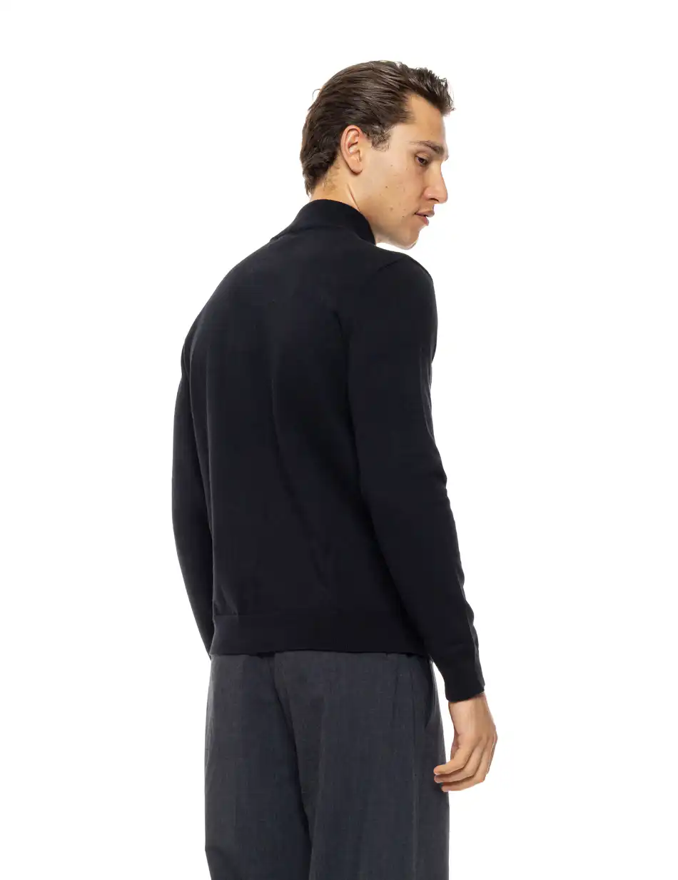 Biston Ανδρική πλεκτή μπλούζα ζιβάγκο 54-206-014 BLACK