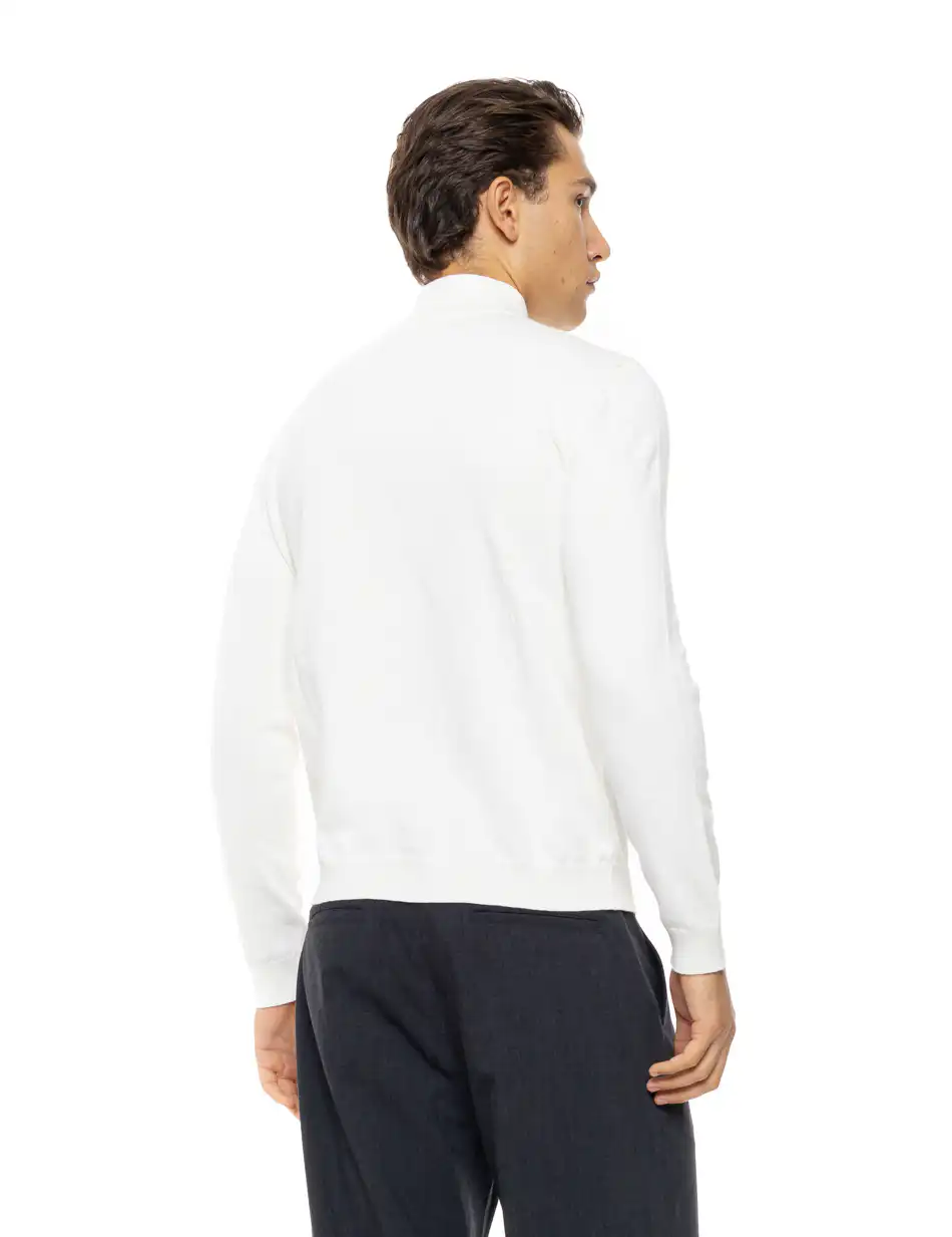 Biston Ανδρική πλεκτή μπλούζα ζιβάγκο 54-206-014 WHITE