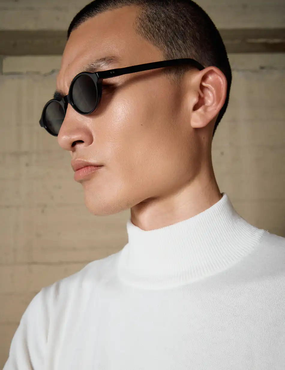 Biston Ανδρική πλεκτή μπλούζα ζιβάγκο 54-206-014 WHITE