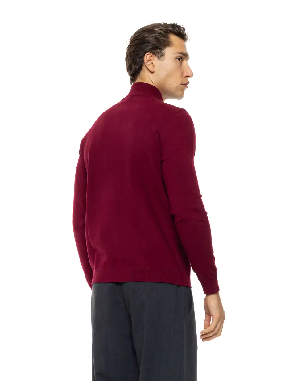 Biston Ανδρική πλεκτή μπλούζα ζιβάγκο 54-206-014 WINE RED